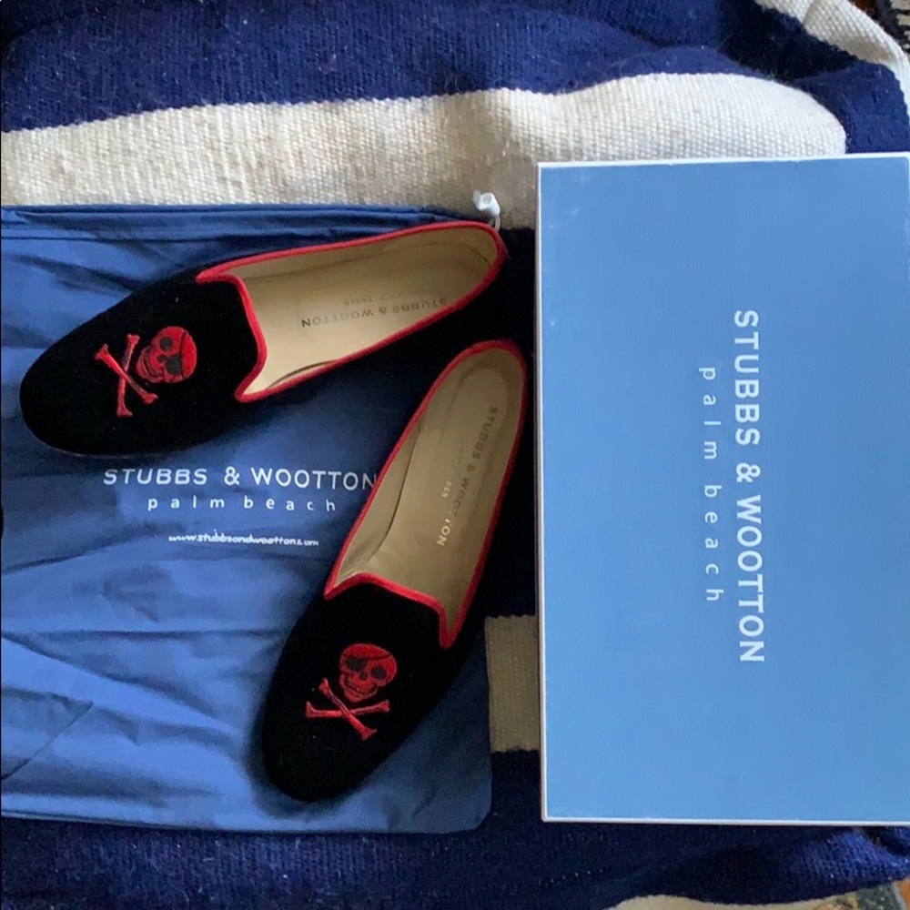 Stubbs & Wootton Jolly Roger Velvet slippers